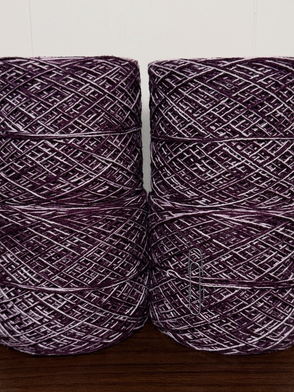 Reclaimed Cotton Blend DK Yarn 1118 Yds Eggplant Marl 488g (4 Cakes)